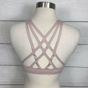 Lululemon Bring the Energy Bra Misty Shell Size 4 Light Pink Laser Cut Light
